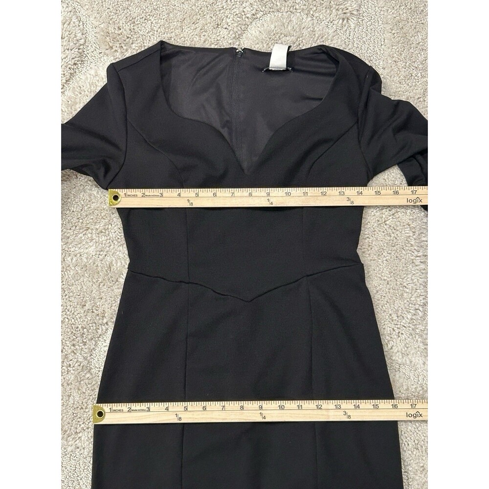 Hot Topic Elvira/Morticia Inspired Bell Sleeve Fitted Black Goth Dress 2016 Sz S - Picture 5 of 5